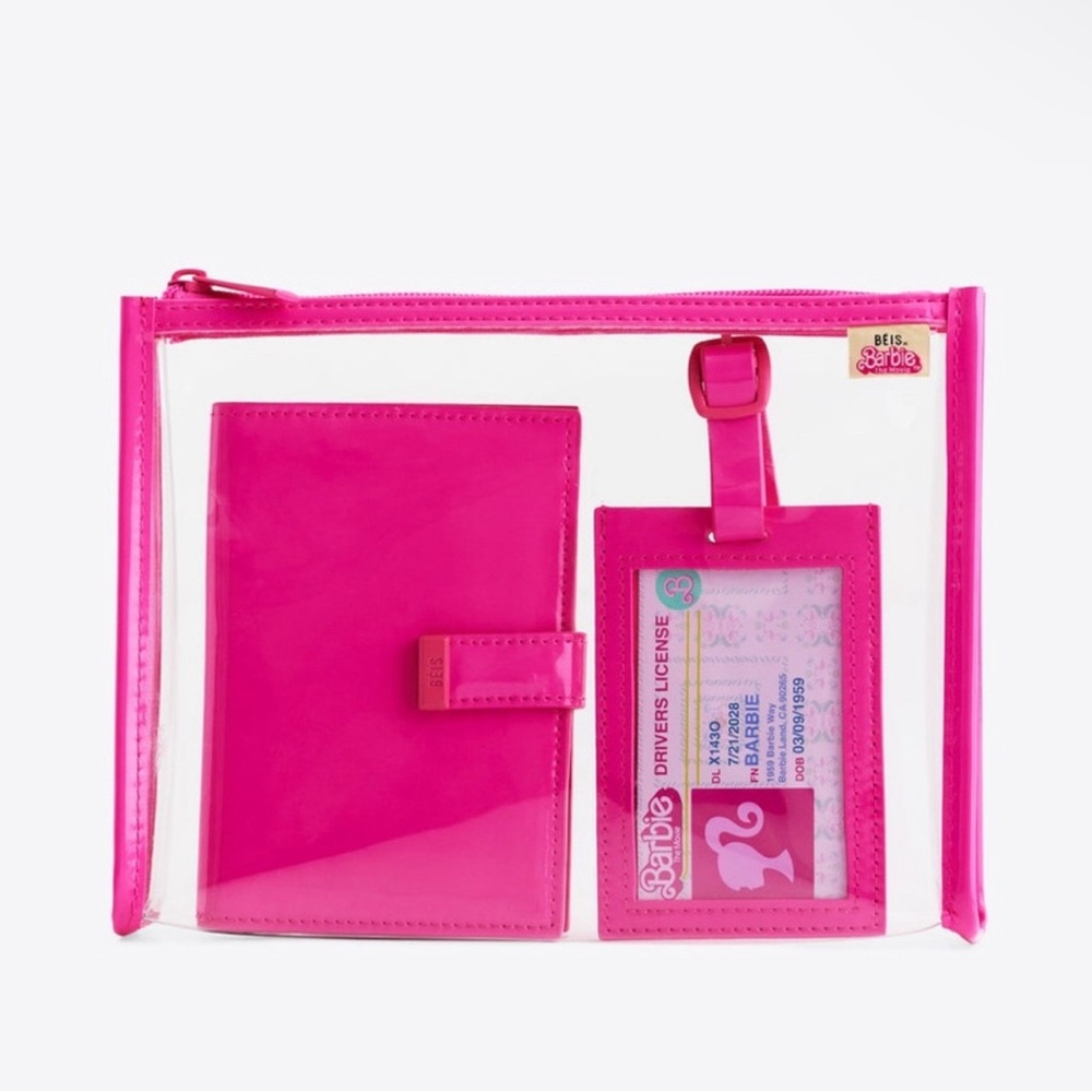 NWT / Beis x Barbie passport + luggage tag